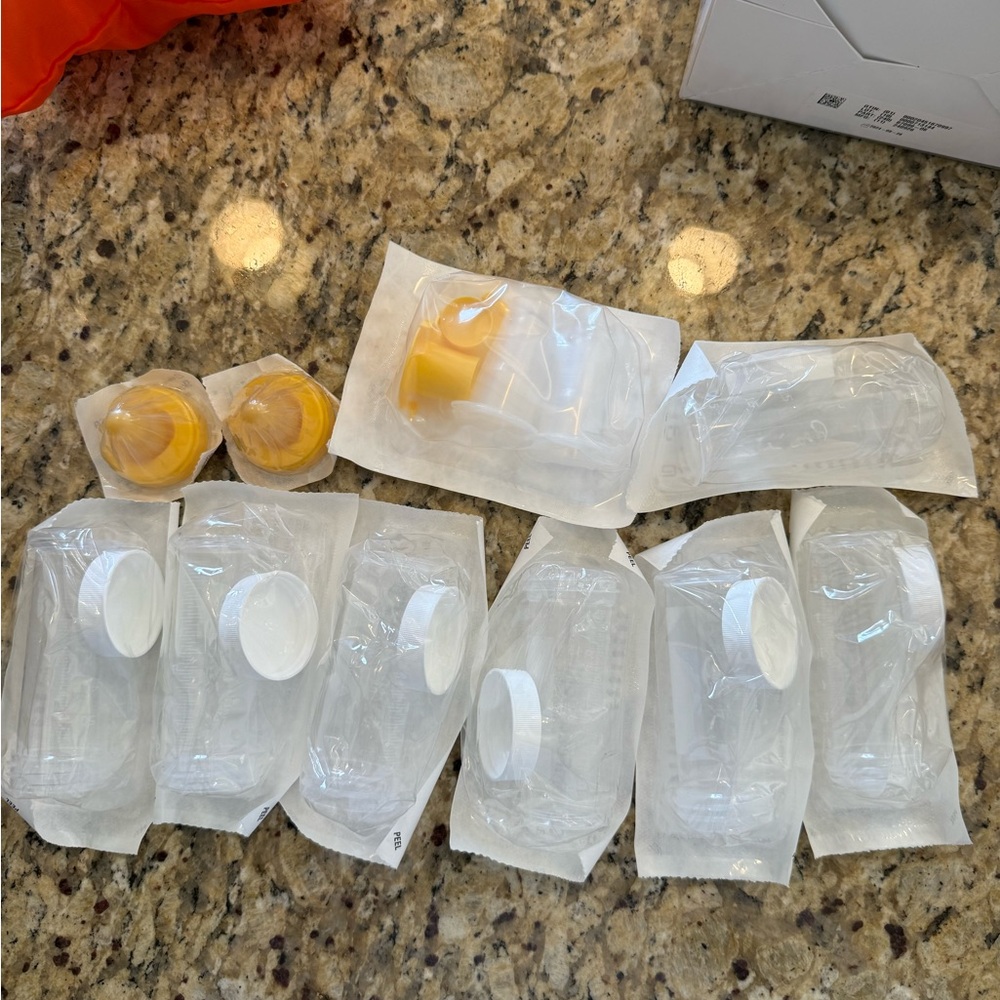 Clear and Yellow Baby Bottle Set